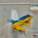 “TRY FLY” silossanica e spray su parete 12x6m Bucha Ucraina 2024