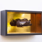 "Facoltà" acrilico su spray arrugginito e plexiglass 44x26x15cm 2022