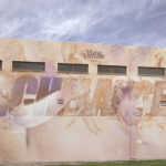 "Michelangelo" spray and quartz on wall Cagliari 2018