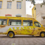 "Alfabeto emotivo" spray e vernice su scuolabus (dimensioni variabili) Sennori 2023