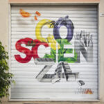 "Coscienza" spray su saracinesca 5mq Cagliari 2020
